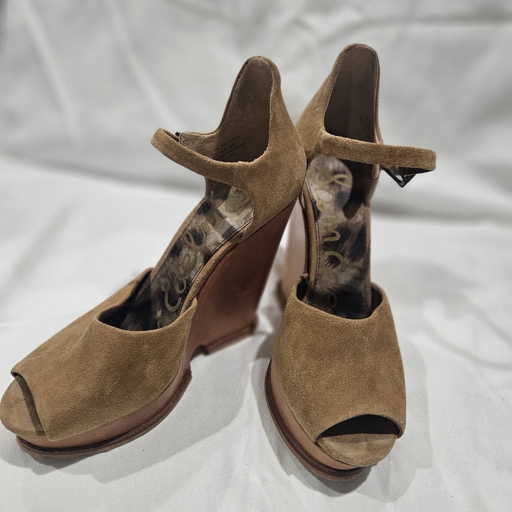 Sam Edelman BROWN wedges 7.5M
